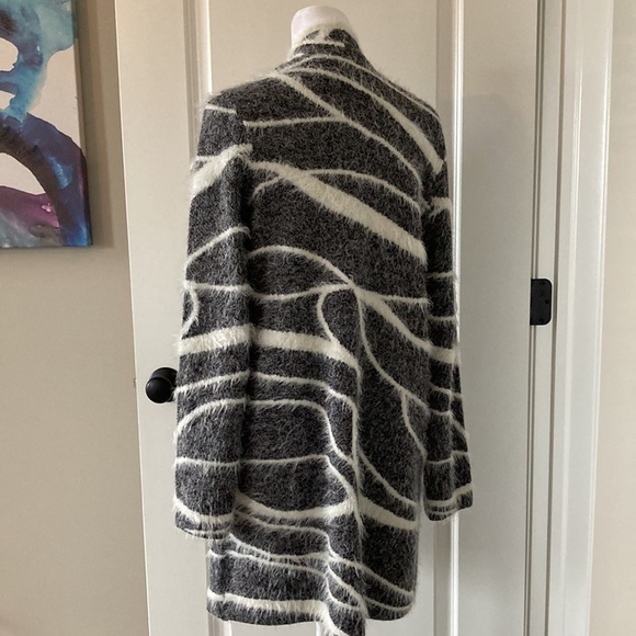 Alfani small open long cardigan black and white - Picture 10 of 14